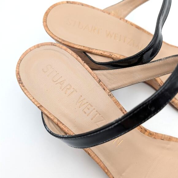 Stuart Weitzman Aleena Wedge Slide Sandal Women's Black Size US9.5 EU40 - Picture 9 of 11